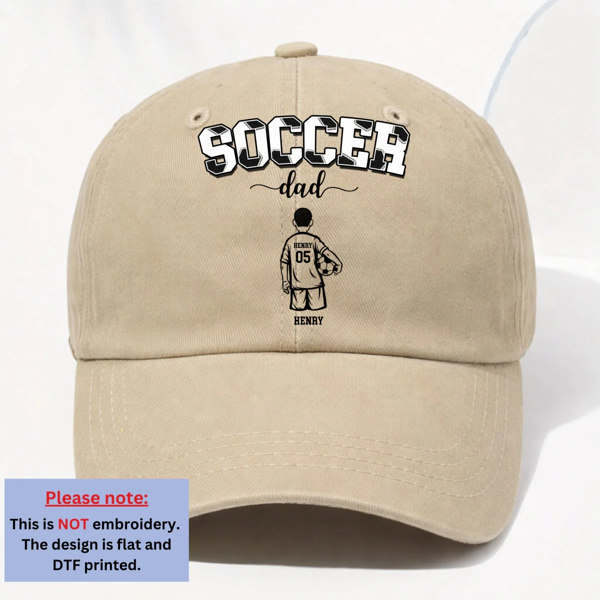 Soccer Dad Grandpa - Personalized Custom Vintage Washed Denim Cap - Image 11