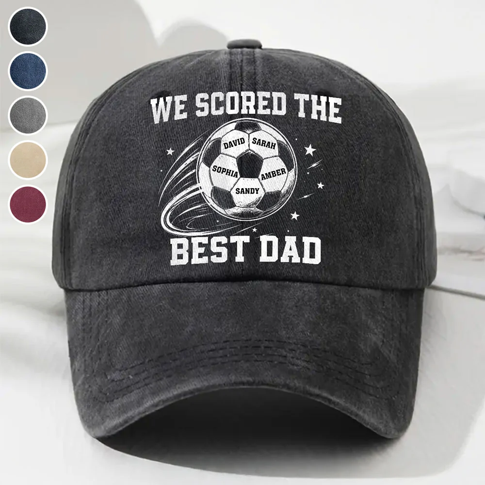 Soccer Daddy - Personalized Custom Vintage Washed Denim Cap