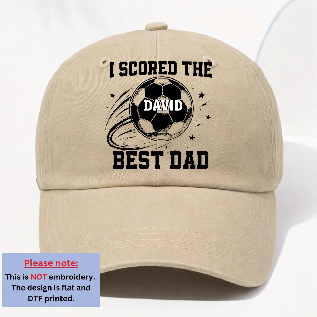 Soccer Daddy - Personalized Custom Vintage Washed Denim Cap - Image 11