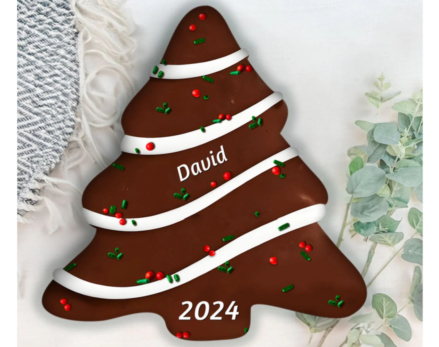 Soft Christmas Tree Cake - Personalized Custom Shaped Pillow - Image 5