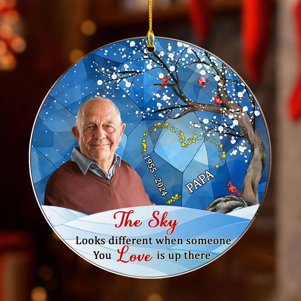 Someone I Love Is Up There - Personalized Custom Acrylic Ornament - Image 3