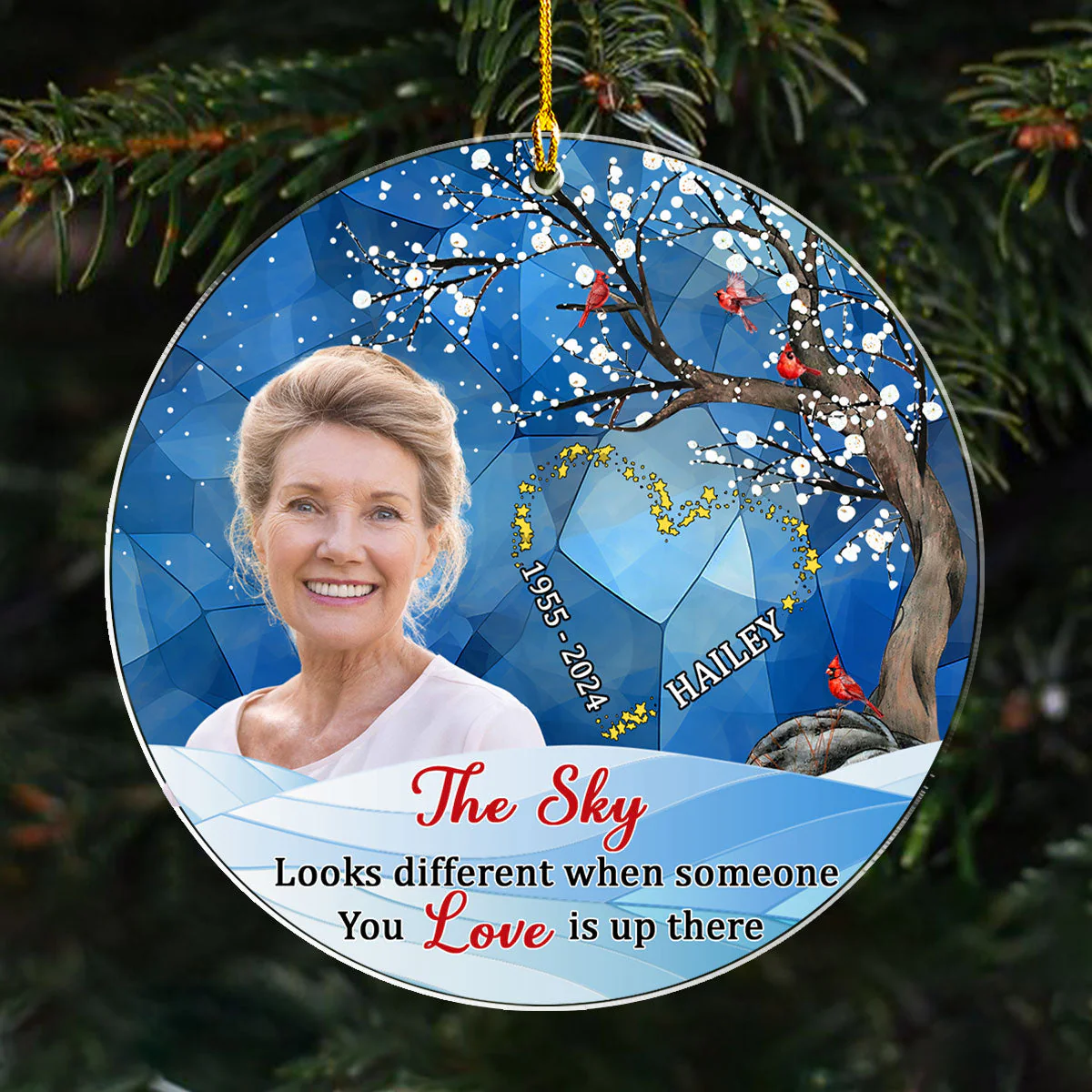Someone I Love Is Up There - Personalized Custom Acrylic Ornament - Image 5