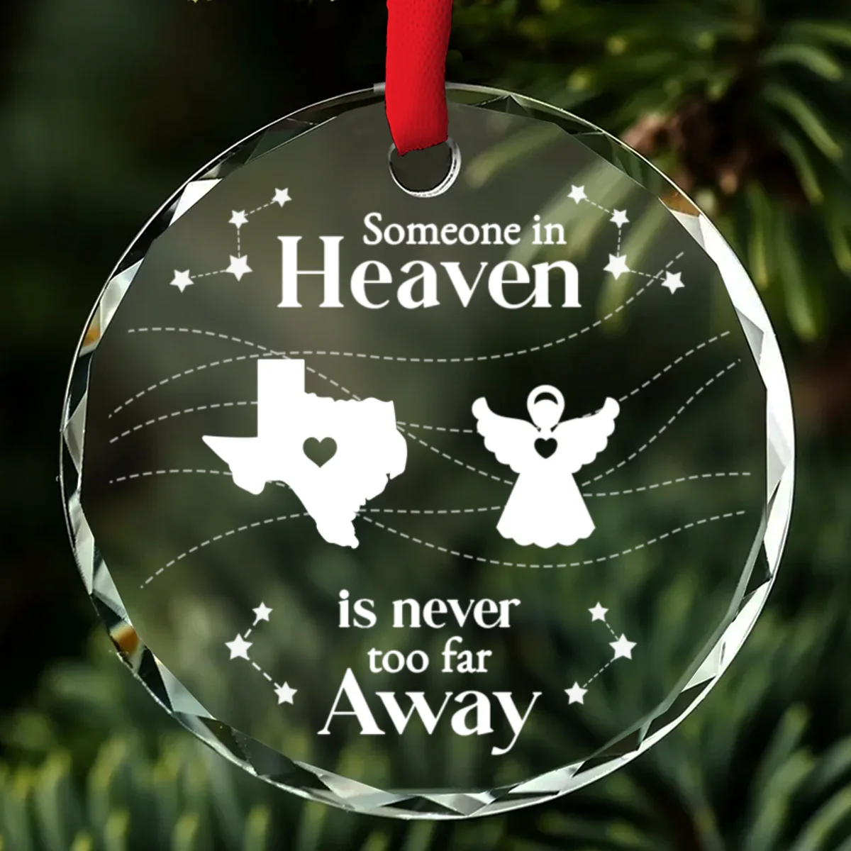 Someone In Heaven Is Never Too Far Away - Personalized Custom Glass Ornament - Image 7