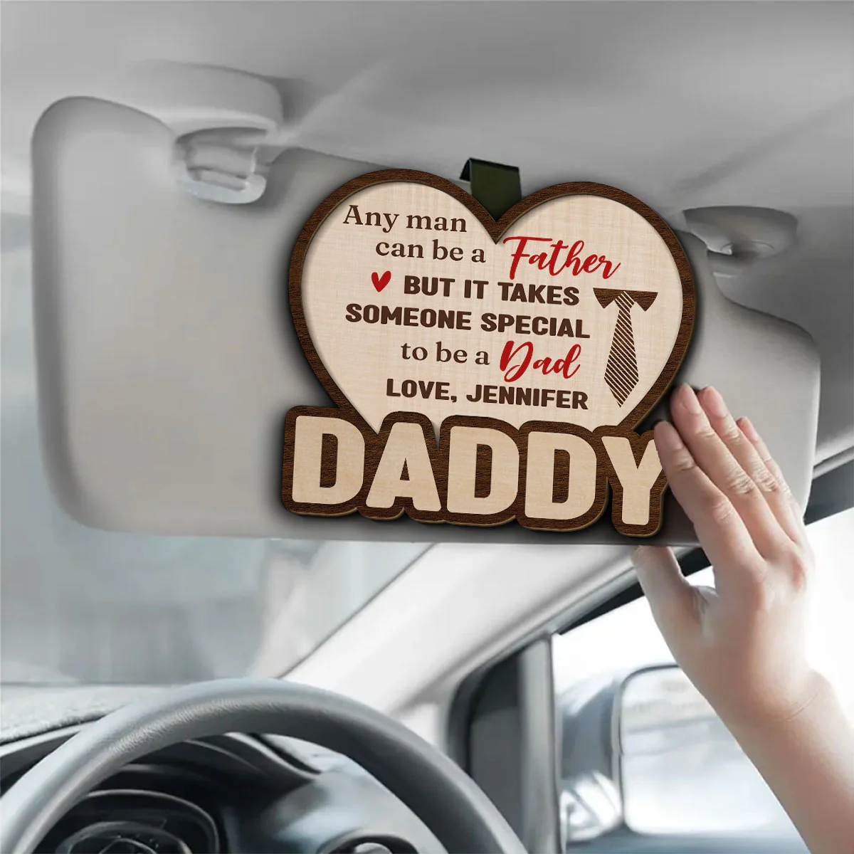 Someone Special To Be A Dad - Personalized Custom Car Visor Clip - Image 2