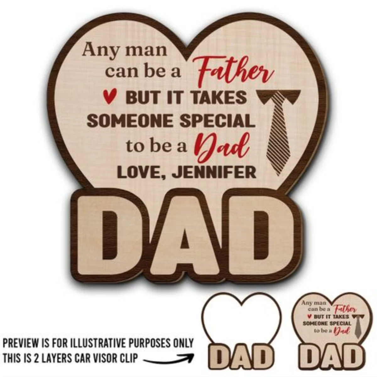 Someone Special To Be A Dad - Personalized Custom Car Visor Clip - Image 5