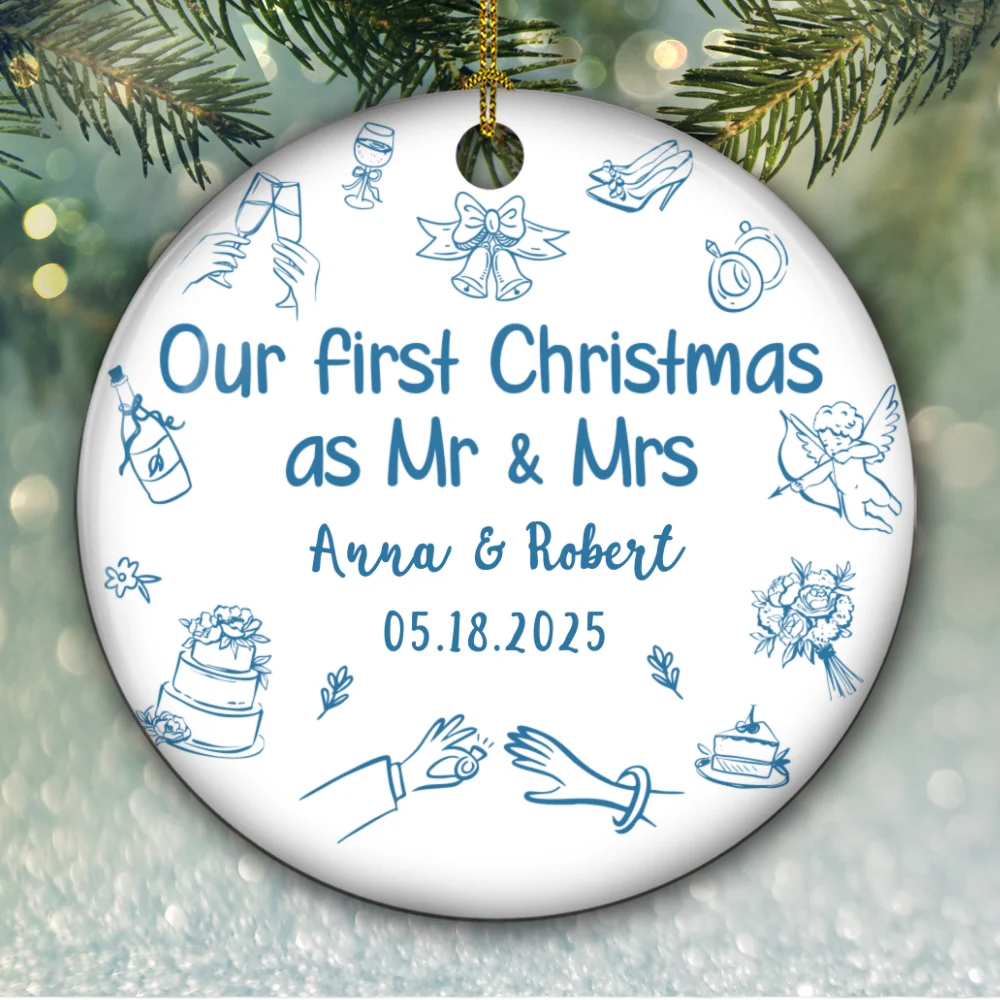 Something Blue - Personalized Custom Ceramic Ornament - Image 6