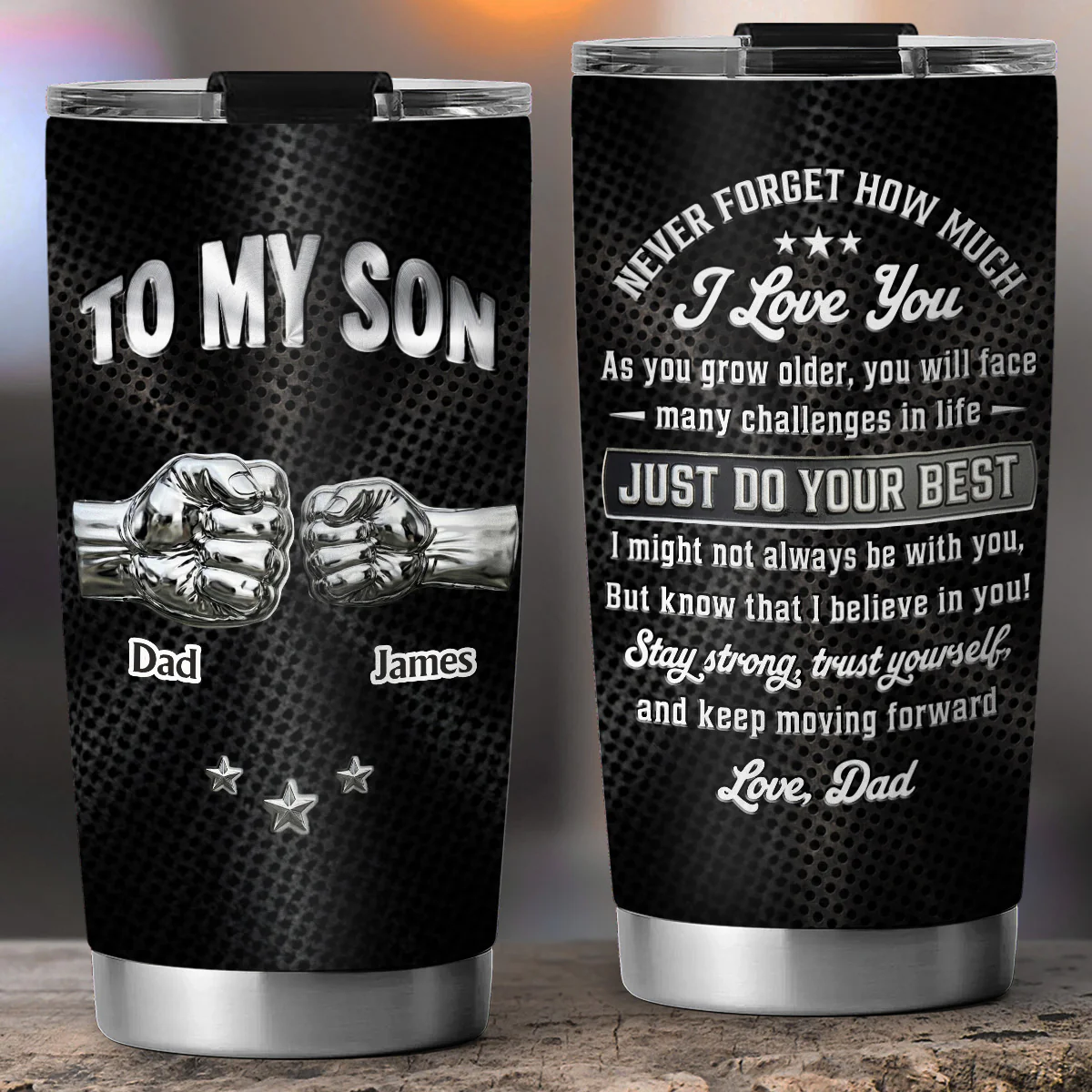 Son I Believe In You - Personalized Custom 3D Effect Tumbler - Image 2