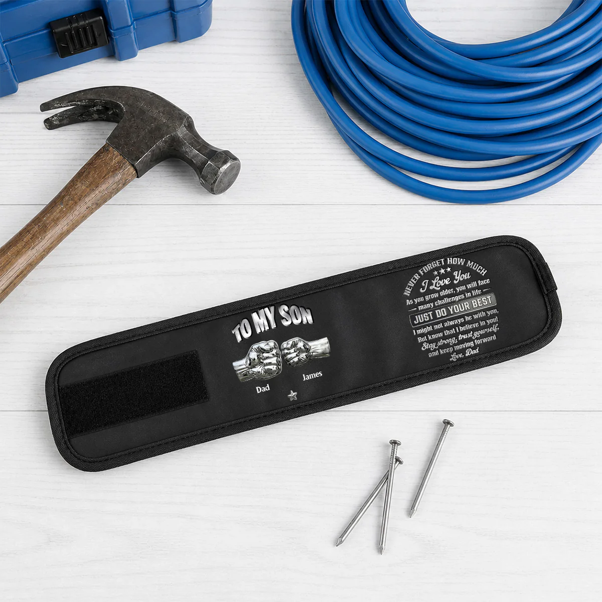 Son I Believe In You - Personalized Custom Magnetic Tool Wristband - Image 4