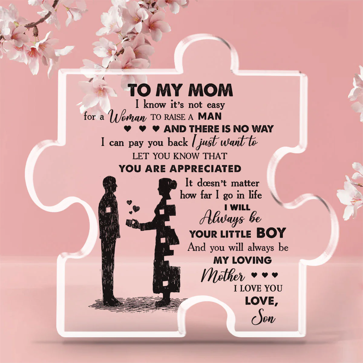 Son To Mom - Personalized Custom Acrylic Plaque - Image 3
