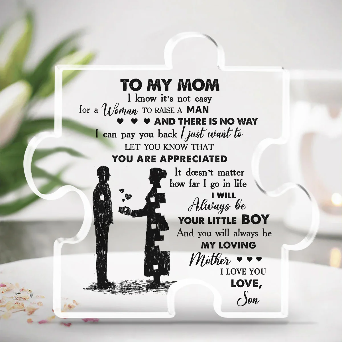 Son To Mom - Personalized Custom Acrylic Plaque - Image 4
