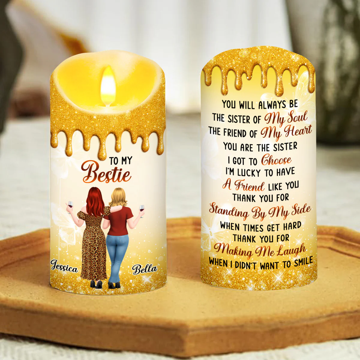 Soul Friend Forever - Personalized Custom 3D Effect LED Candle - Image 2