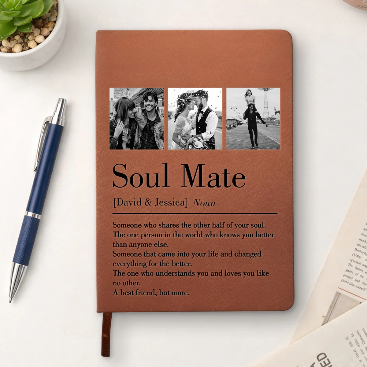 Soul Mate - Personalized Custom Leather Journal - Image 3