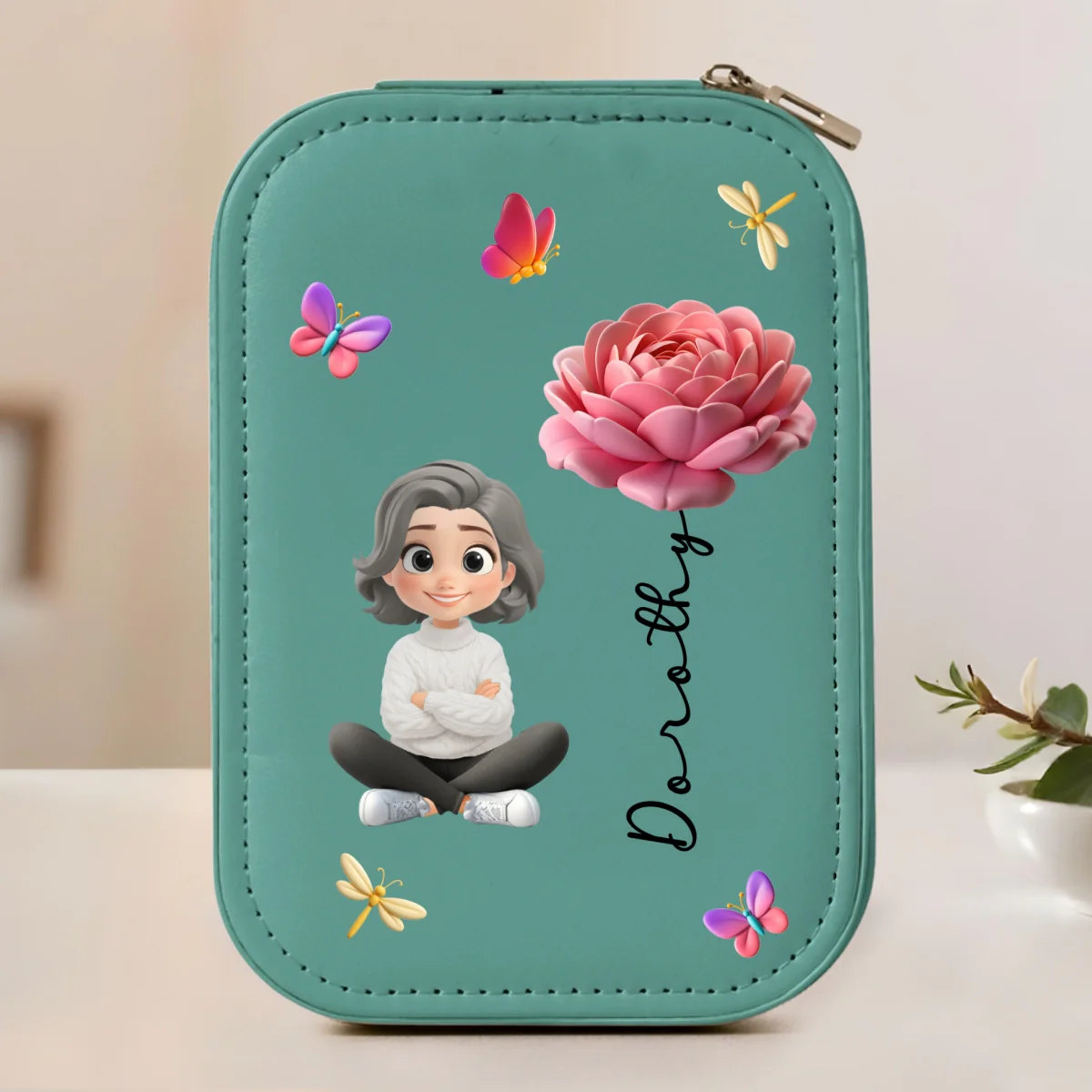 Soul Of A Flower - Personalized Custom Jewelry Box With LED Mirror - Image 6