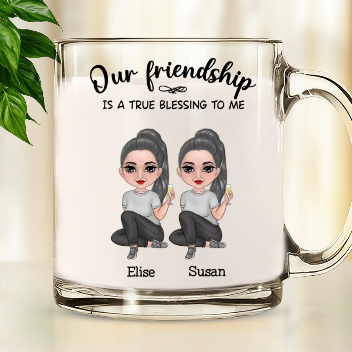 Soul Sisters - Personalized Custom Glass Mug - Image 5