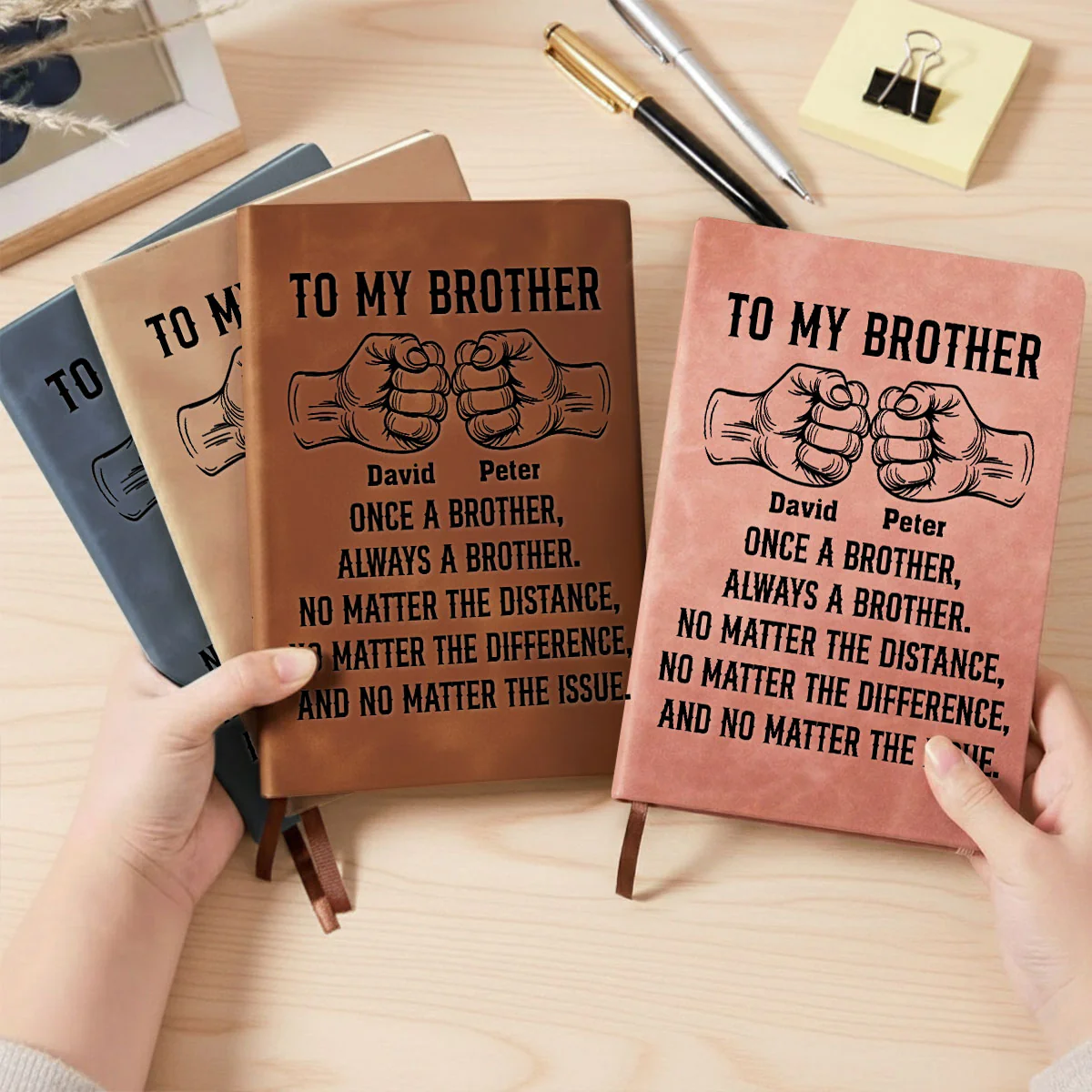 Soulmate Best Friend - Personalized Custom Leather Journal - Image 2