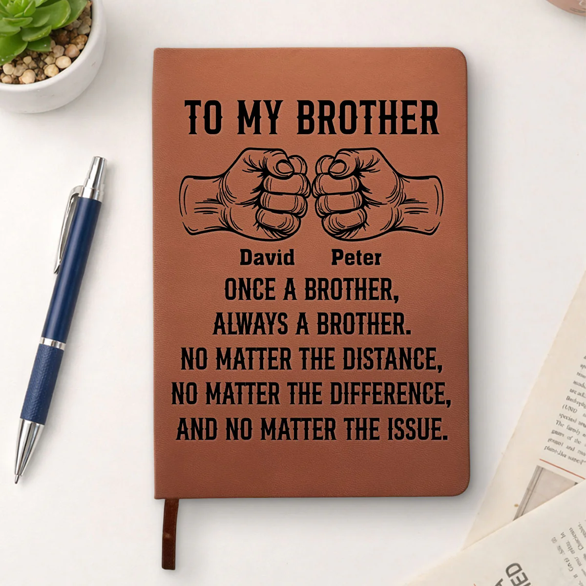 Soulmate Best Friend - Personalized Custom Leather Journal - Image 4