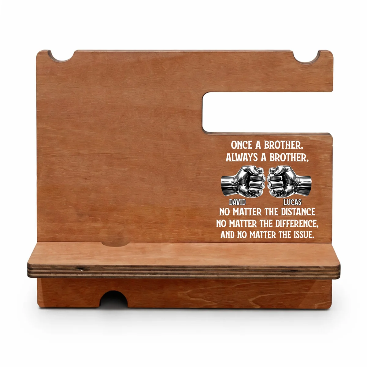 Soulmate Best Friend - Personalized Custom Wood Phone Docking Station - Image 6