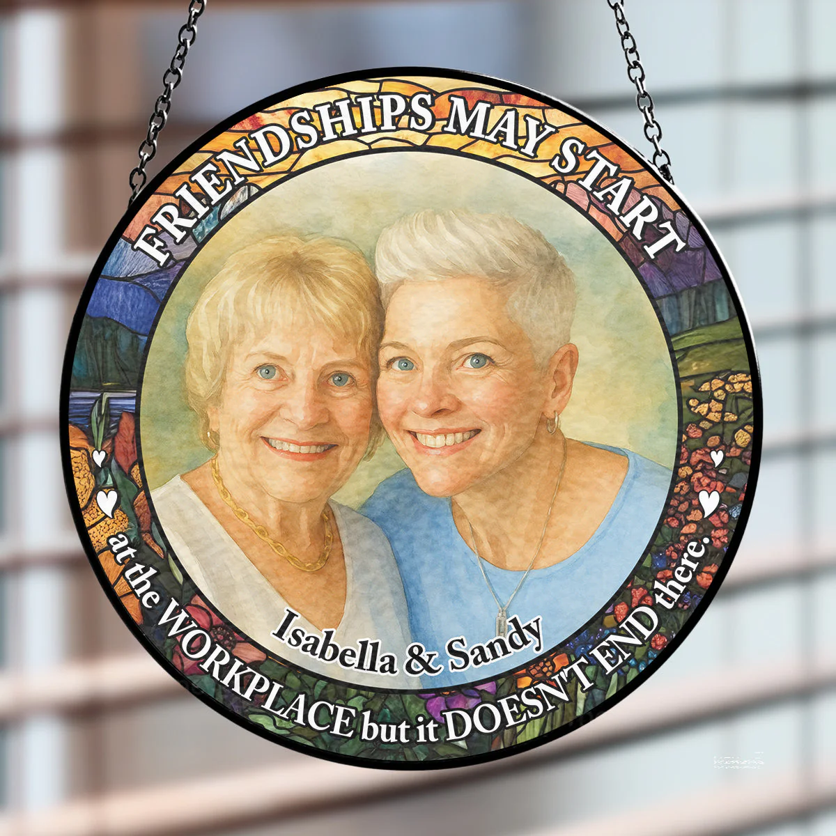 Soulmate Besties - Personalized Custom Window Hanging Suncatcher - Image 3