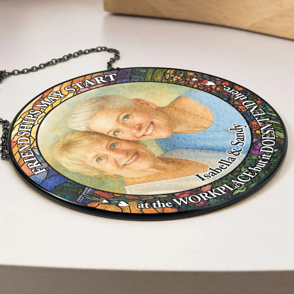 Soulmate Besties - Personalized Custom Window Hanging Suncatcher - Image 4