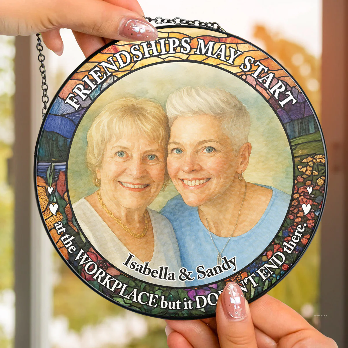 Soulmate Besties - Personalized Custom Window Hanging Suncatcher - Image 5