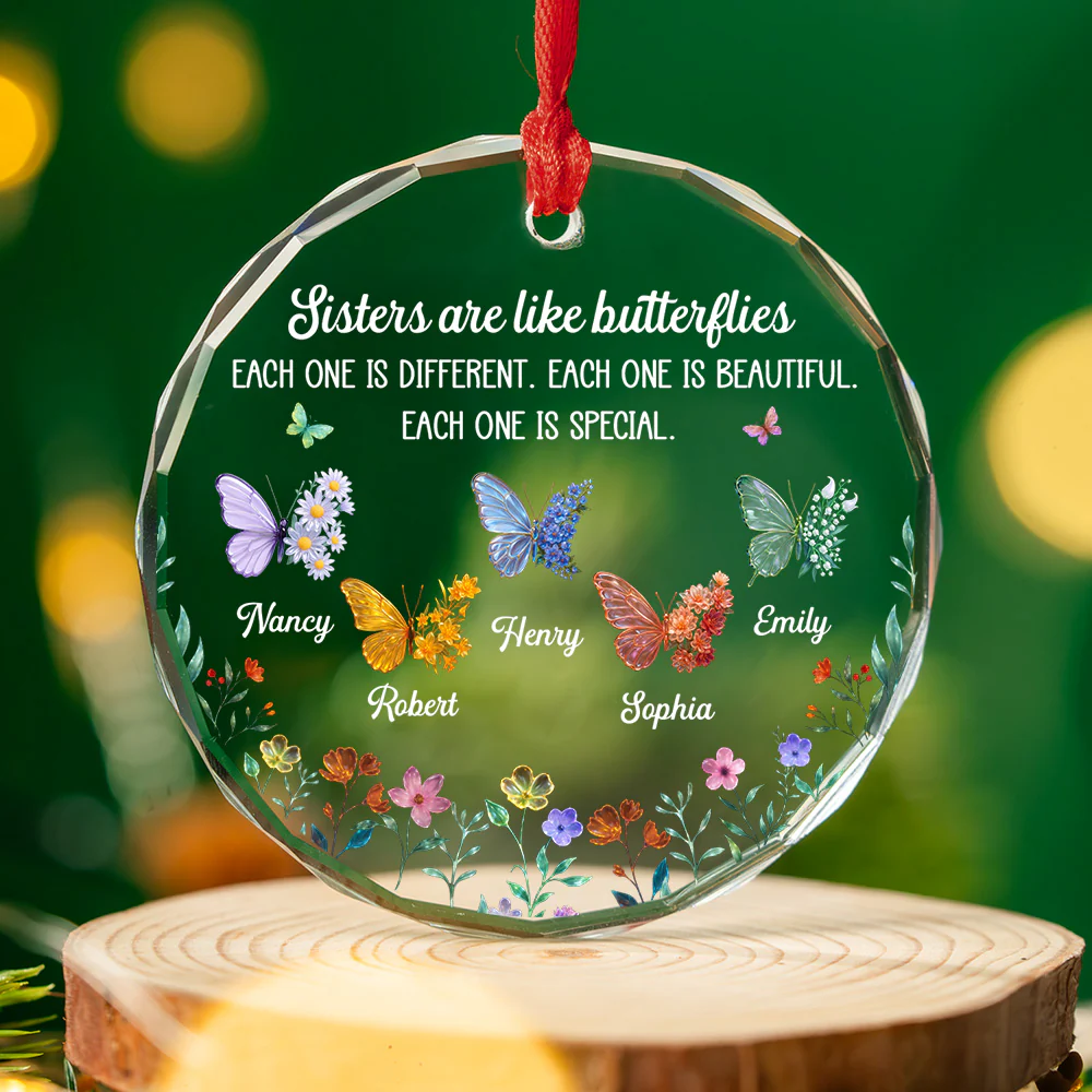 Sparkling Wings - Personalized Custom Glass Ornament - Image 3