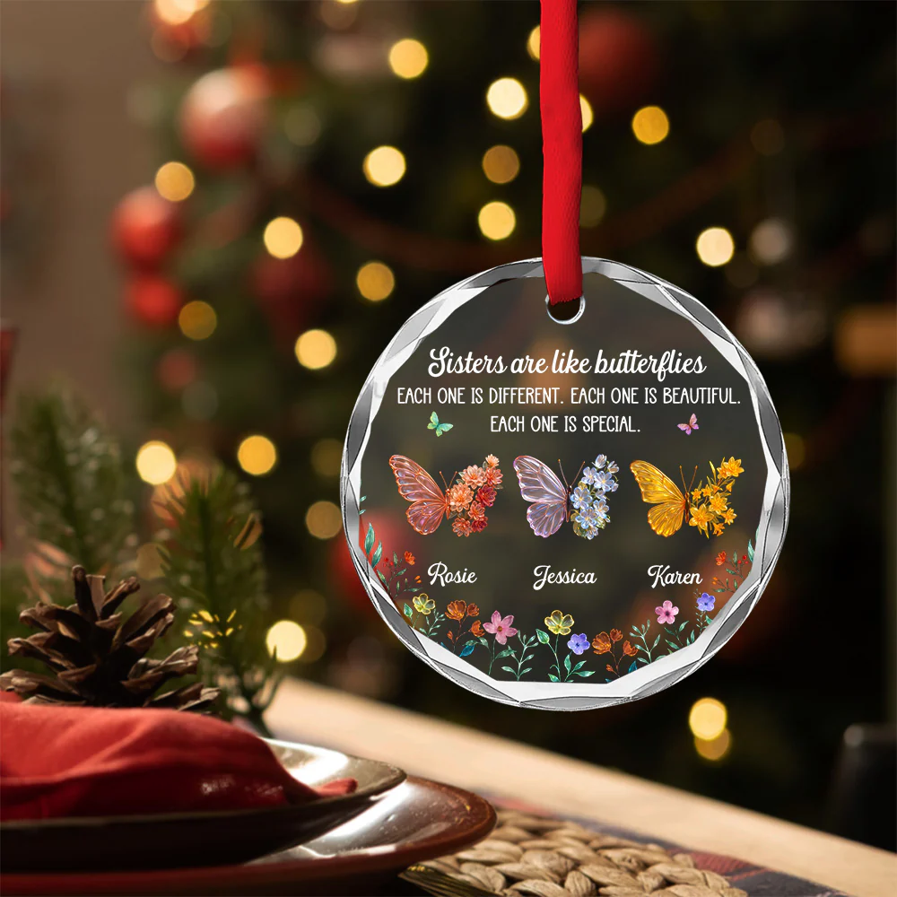 Sparkling Wings - Personalized Custom Glass Ornament - Image 4