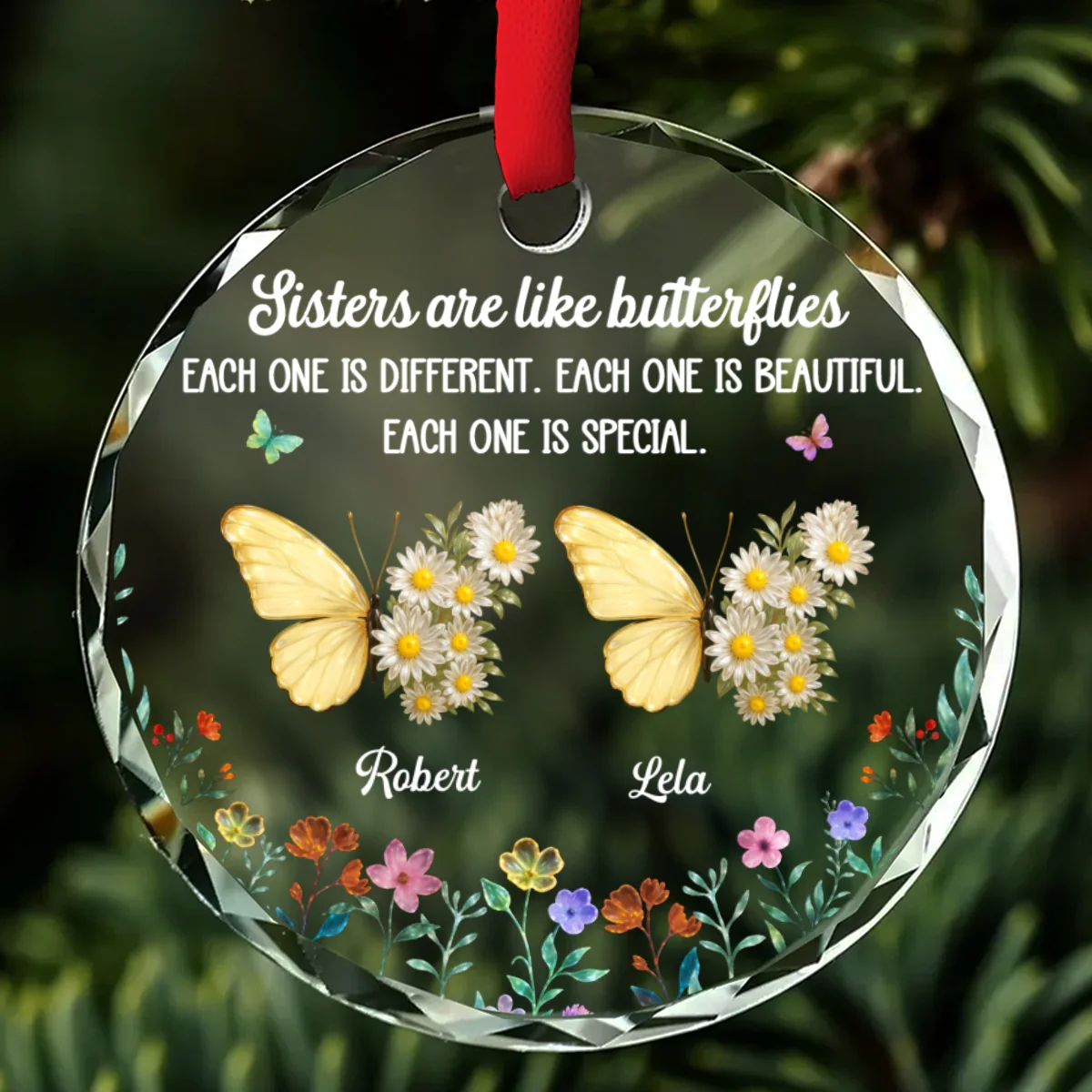 Sparkling Wings - Personalized Custom Glass Ornament - Image 6