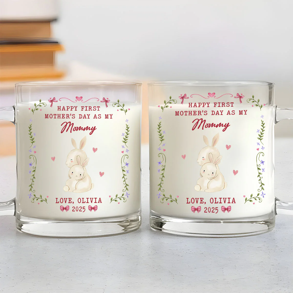 Special Day For Mommy - Personalized Custom Glass Mug - Image 3