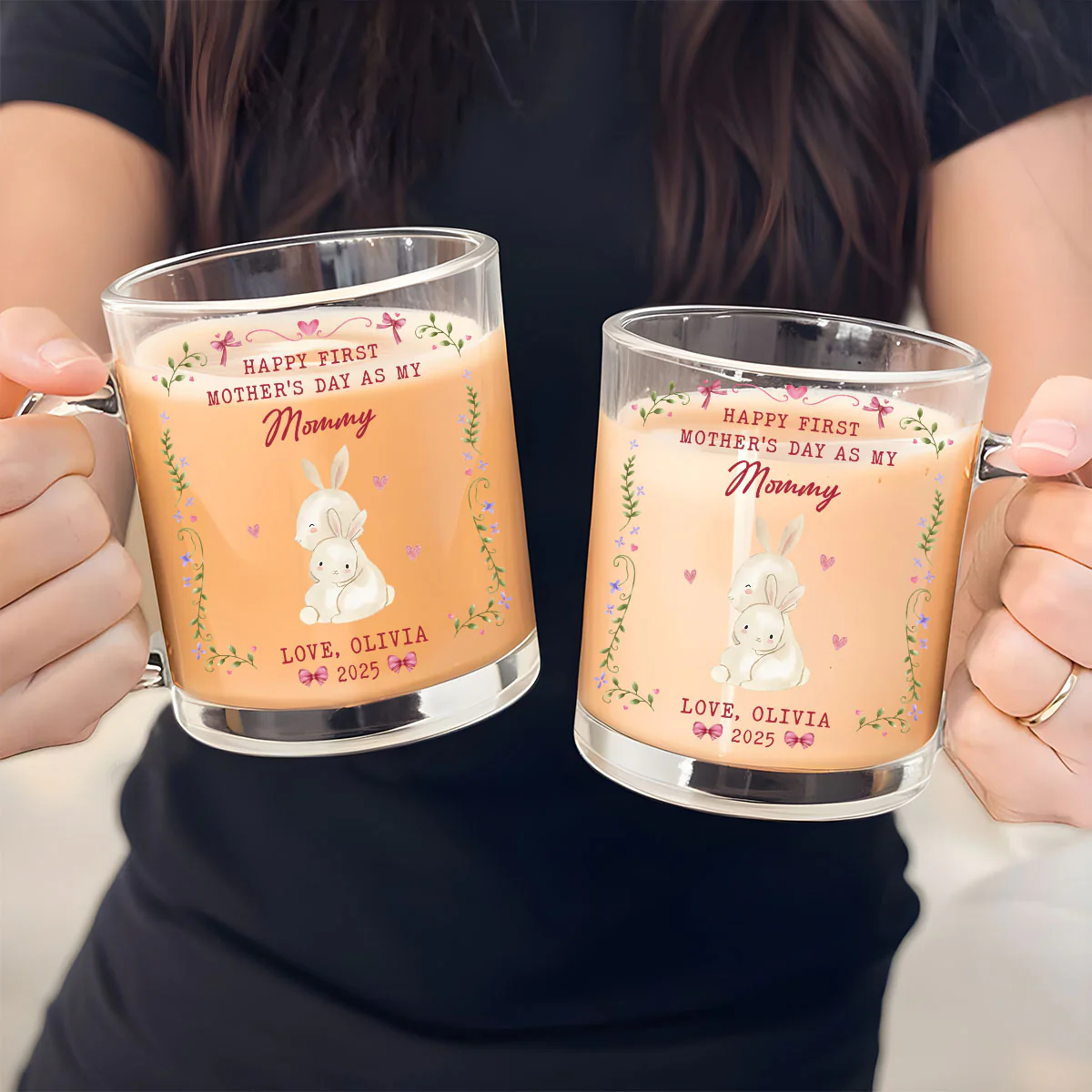 Special Day For Mommy - Personalized Custom Glass Mug - Image 4