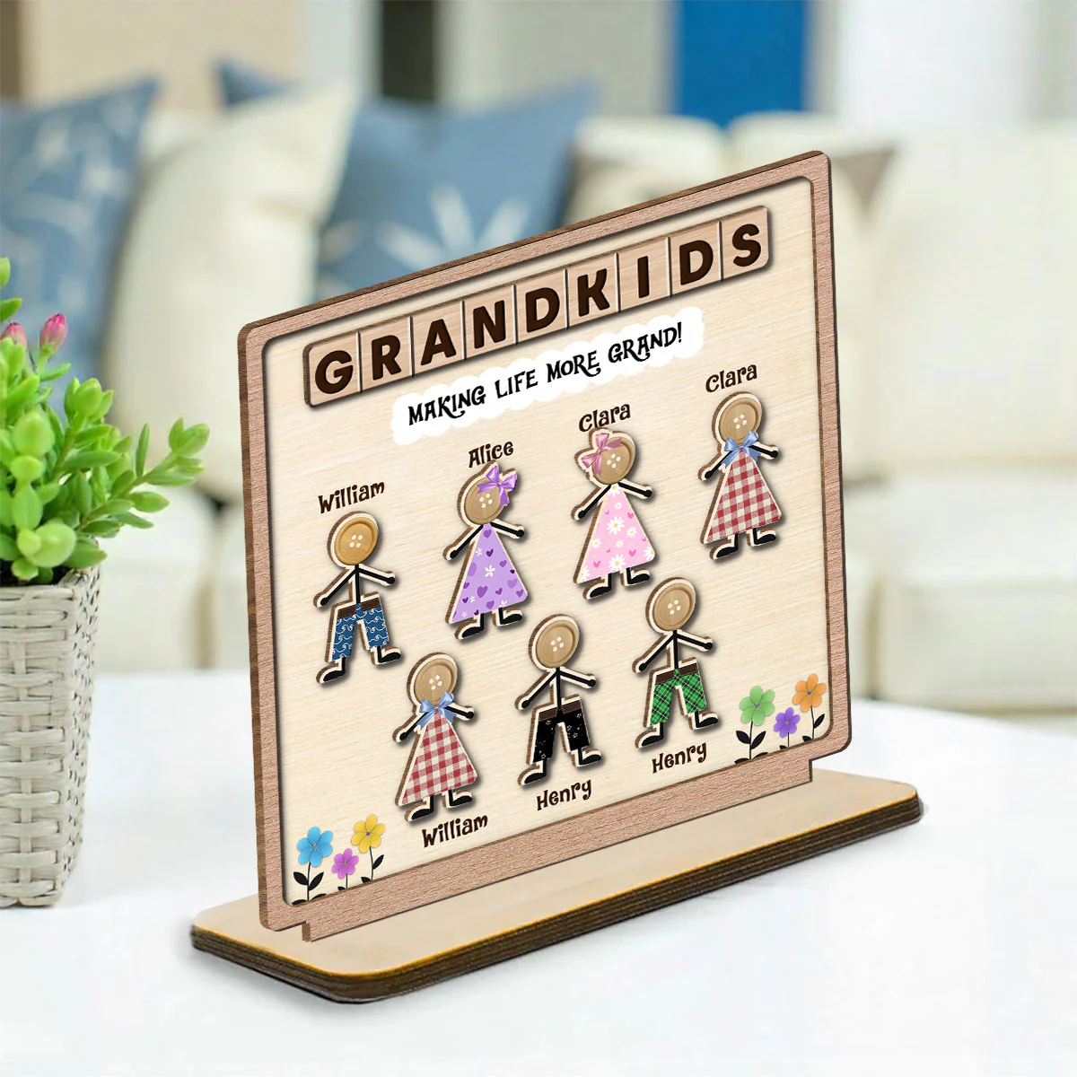 Special Moments - Personalized Custom 2-Layer Wood Plaque With Flat Base - Image 3