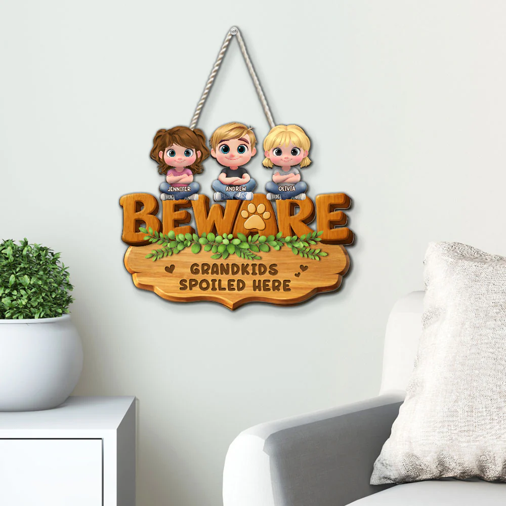 Spoiled Here - Personalized Custom 3D Effect Wood Sign - Image 3