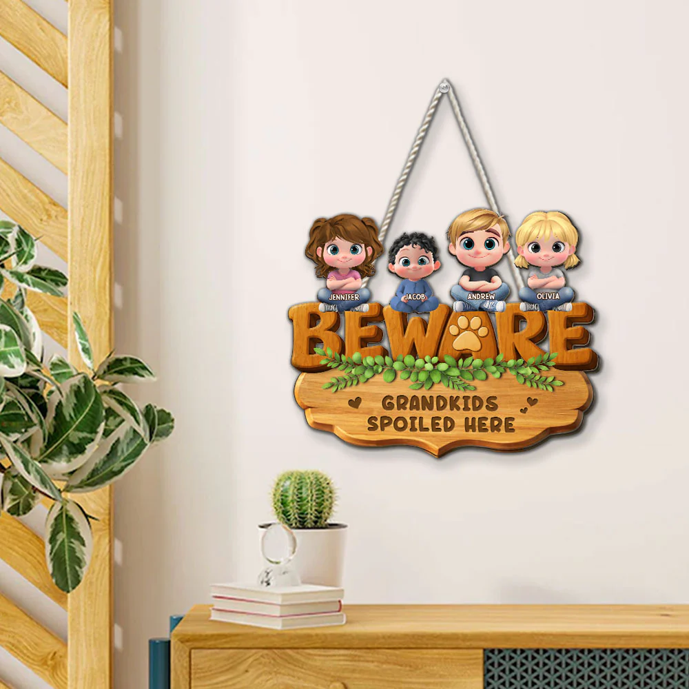Spoiled Here - Personalized Custom 3D Effect Wood Sign - Image 4