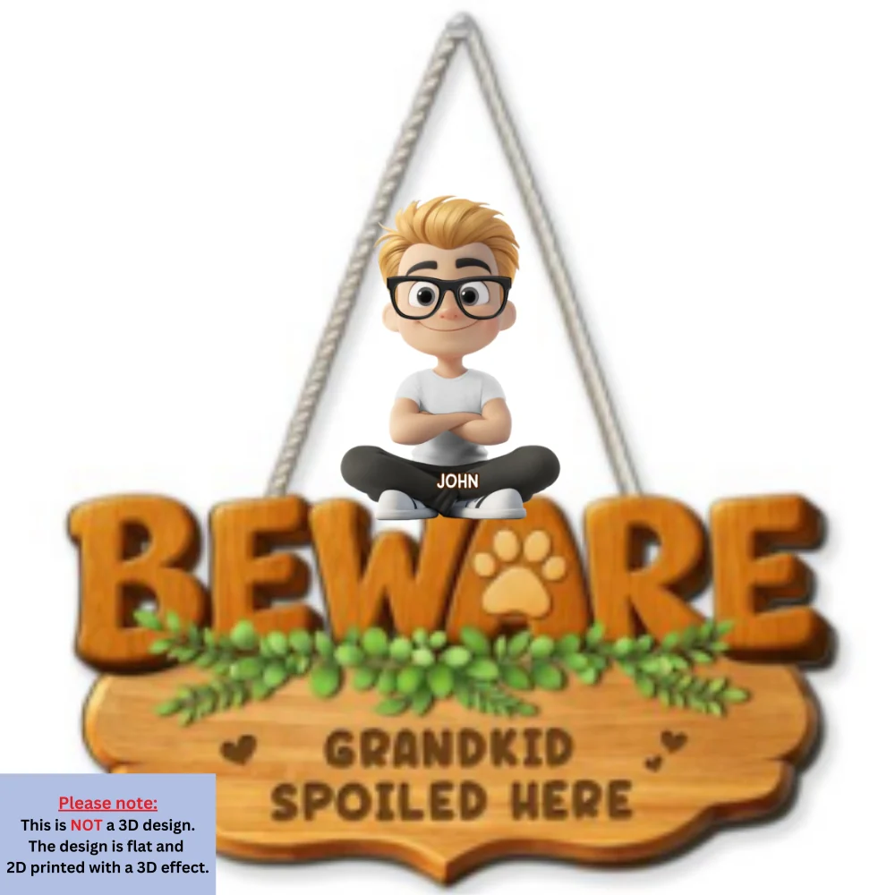 Spoiled Here - Personalized Custom 3D Effect Wood Sign - Image 6