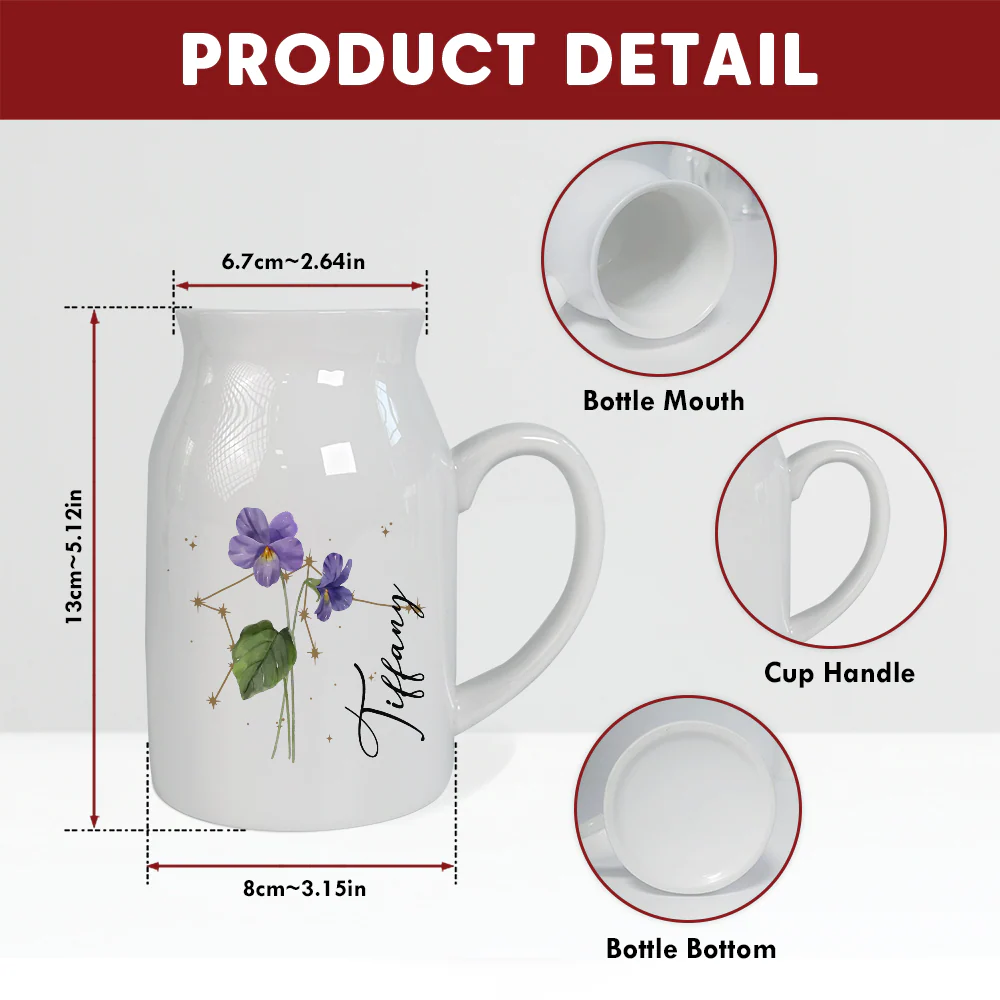 Star Signs Bloom Into Friendship - Personalized Custom Flower Vase - Image 5