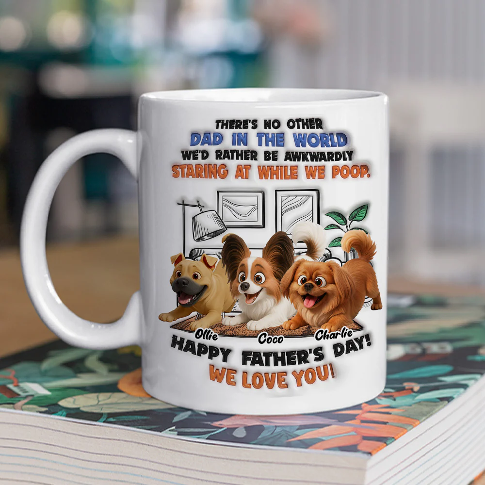 Staring At While I Poop Funny Dog - Personalized Custom 3D Inflated Effect Coffee Mug - Image 2