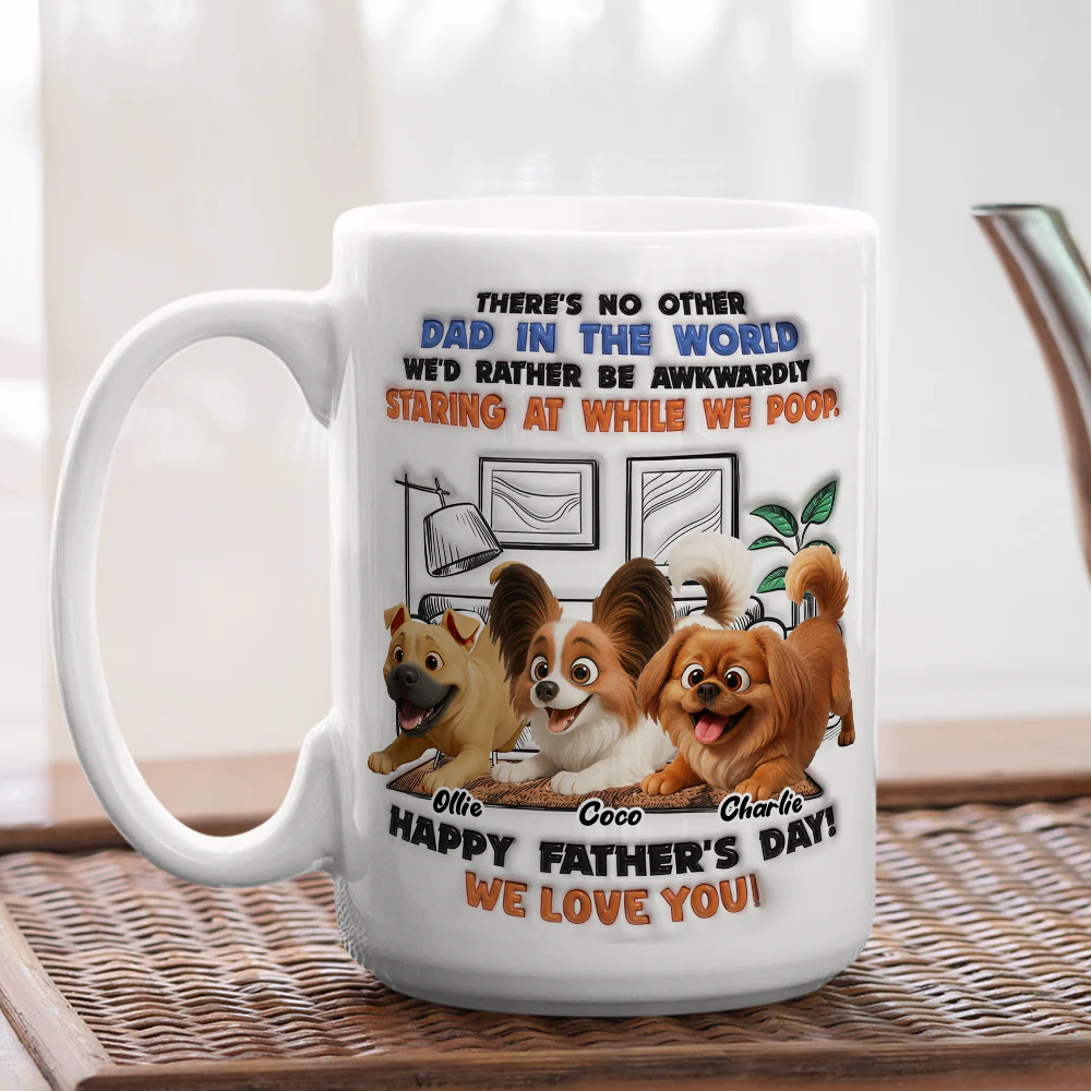 Staring At While I Poop Funny Dog - Personalized Custom 3D Inflated Effect Coffee Mug - Image 4