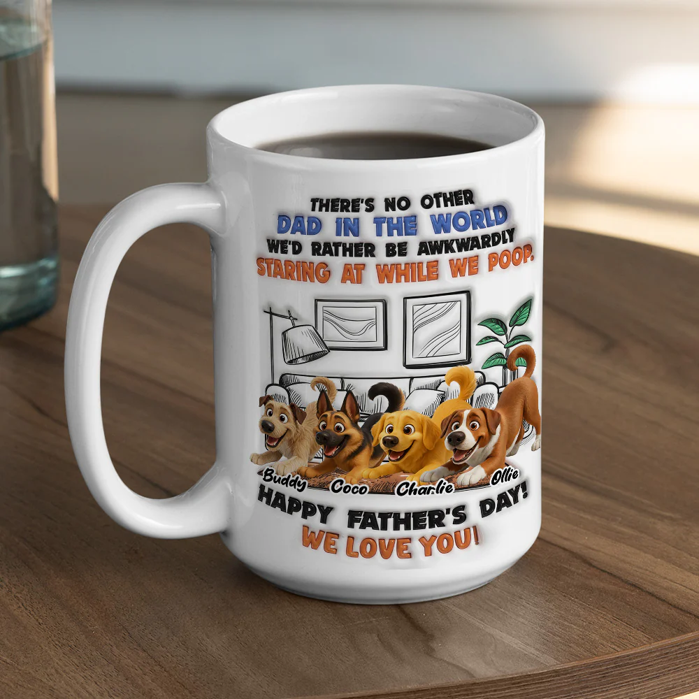 Staring At While I Poop Funny Dog - Personalized Custom 3D Inflated Effect Coffee Mug - Image 5