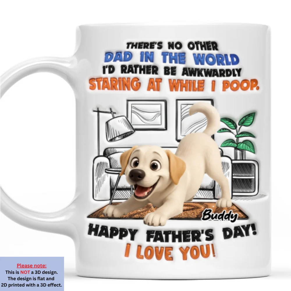 Staring At While I Poop Funny Dog - Personalized Custom 3D Inflated Effect Coffee Mug - Image 6