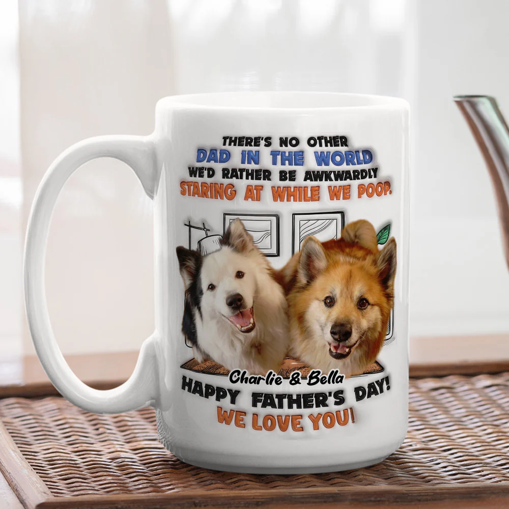 Staring At While I Poop Funny Dog Photo - Personalized Custom 3D Inflated Effect Coffee Mug - Image 4