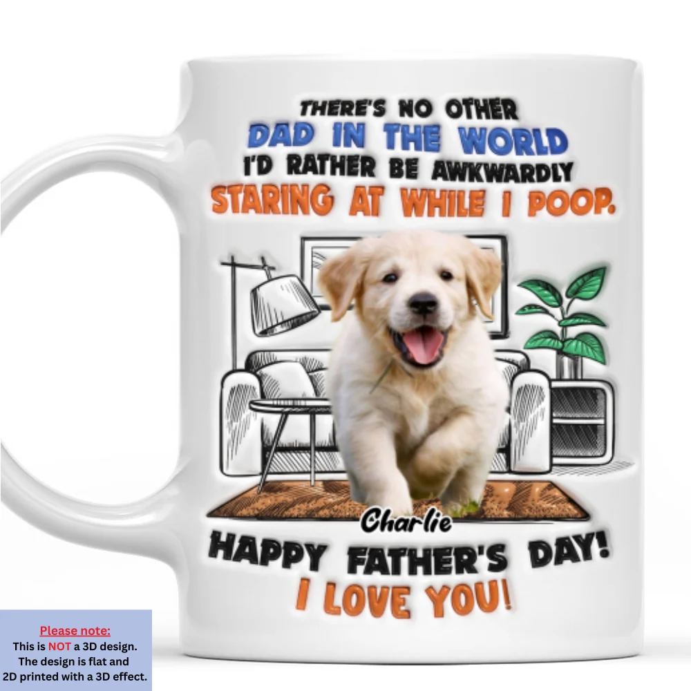 Staring At While I Poop Funny Dog Photo - Personalized Custom 3D Inflated Effect Coffee Mug - Image 5