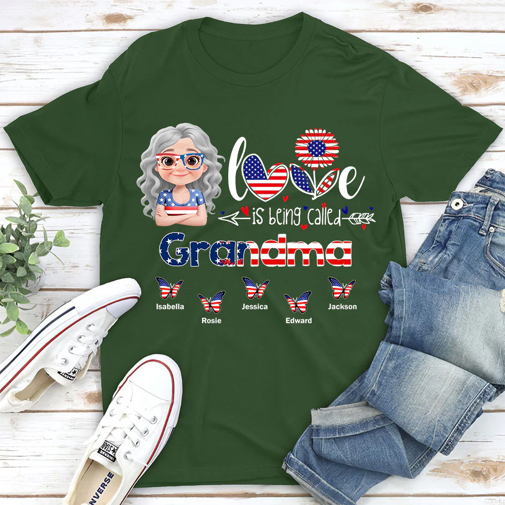 Stars And Stripes Grandma Love - Personalized Custom Shirt - Image 3