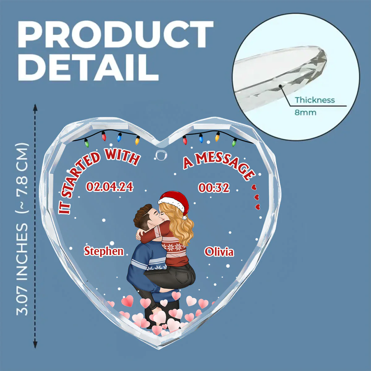Started With A Message - Personalized Custom Glass Ornament - Image 5