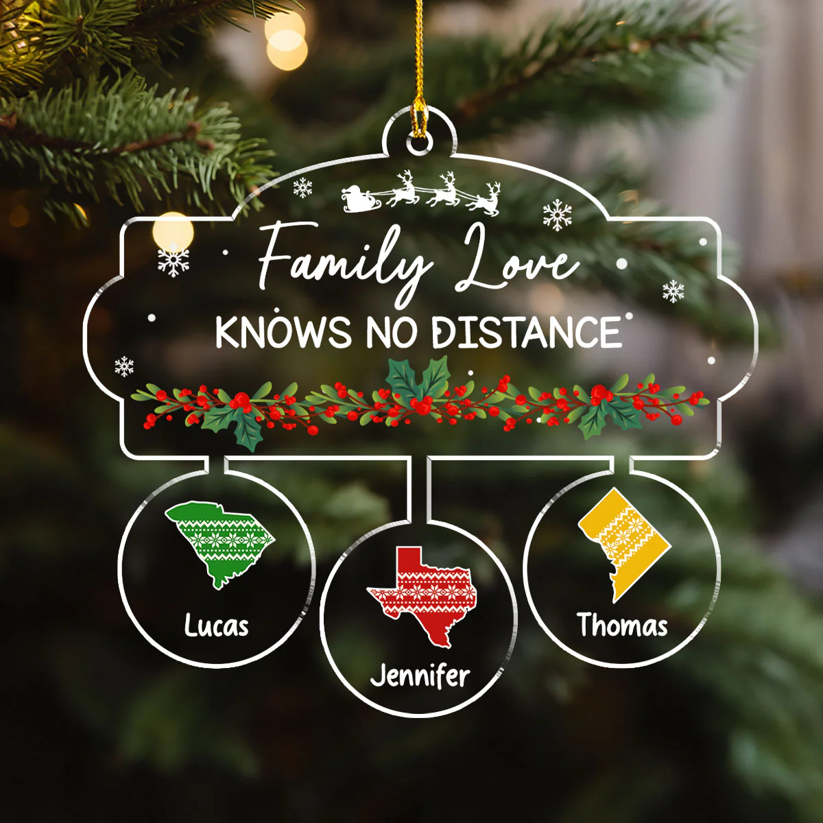 State Connection - Personalized Custom Acrylic Ornament 