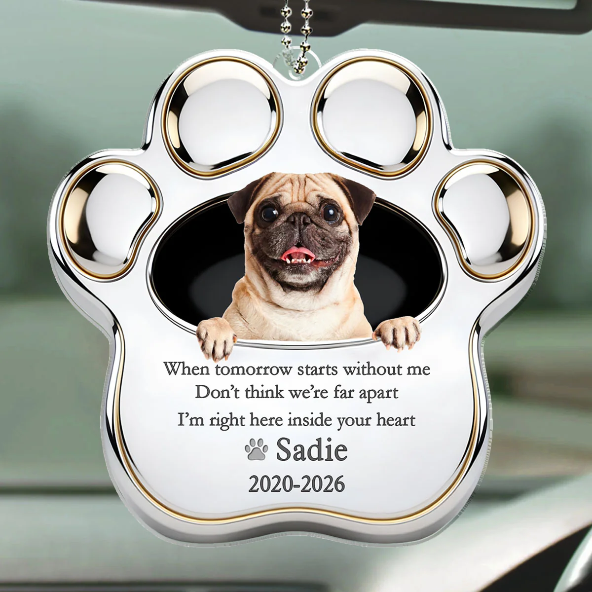 Still Here In Your Heart - Personalized Custom Car Ornament - Image 5