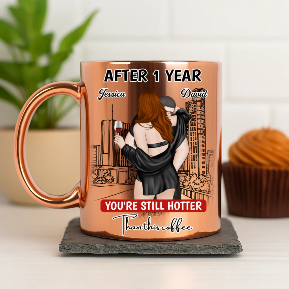 Still Hotter Than Coffee - Personalized Custom Metallic Mug - Image 6