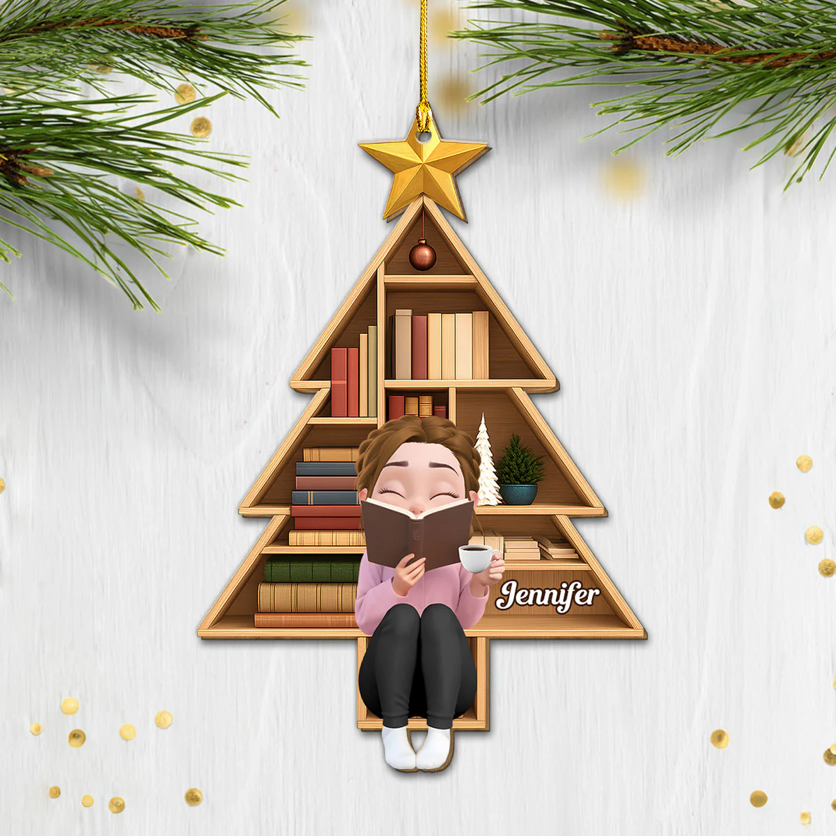 Stories Keep The Heart Warm - Personalized Custom Wood Ornament - Image 4