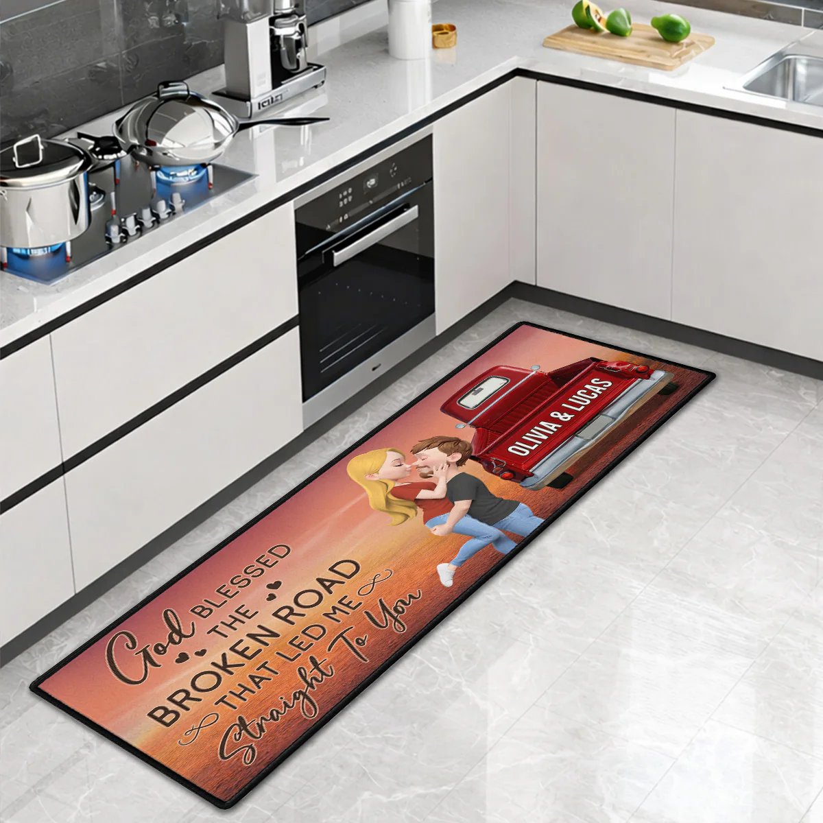 Straight To You - Personalized Custom Runner Rug - Image 6