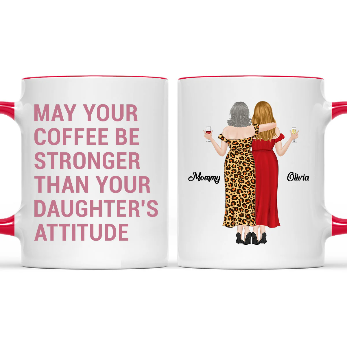 Strong Coffee, Stronger Daughters - Personalized Custom Accent Mug - Image 4