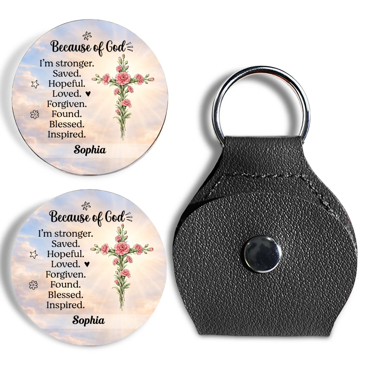 Stronger Because Of God - Personalized Custom 3D Effect Pocket Hug - Image 7