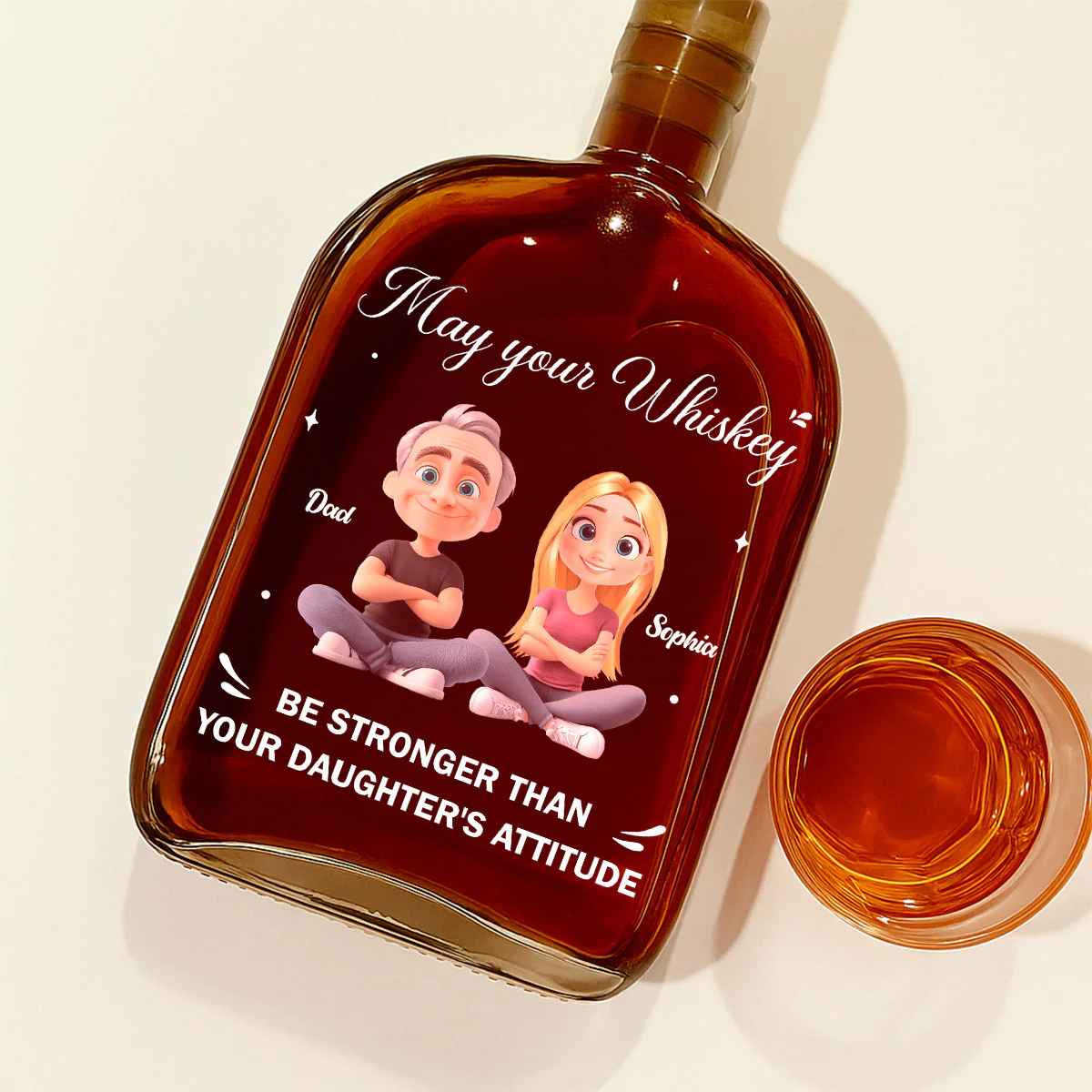 Stronger Than Hers - Personalized Custom Spirits Decanter - Image 2